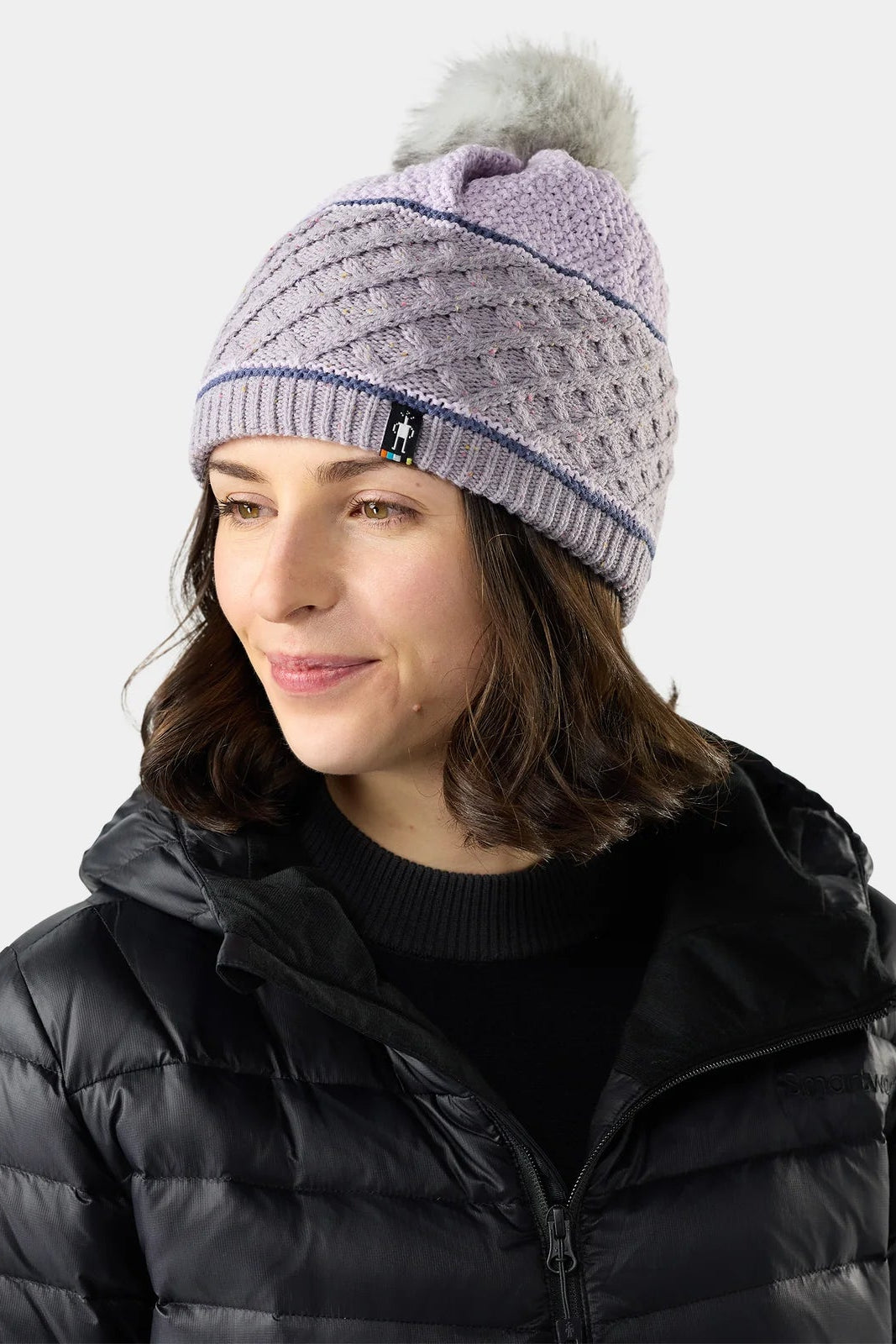 Smartwool Cable Knit Colourblock Pom Beanie
