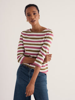 Seasalt Cotton 3/4 Sleeve Sailor Shirt