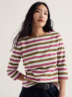 Seasalt Cotton 3/4 Sleeve Sailor Shirt