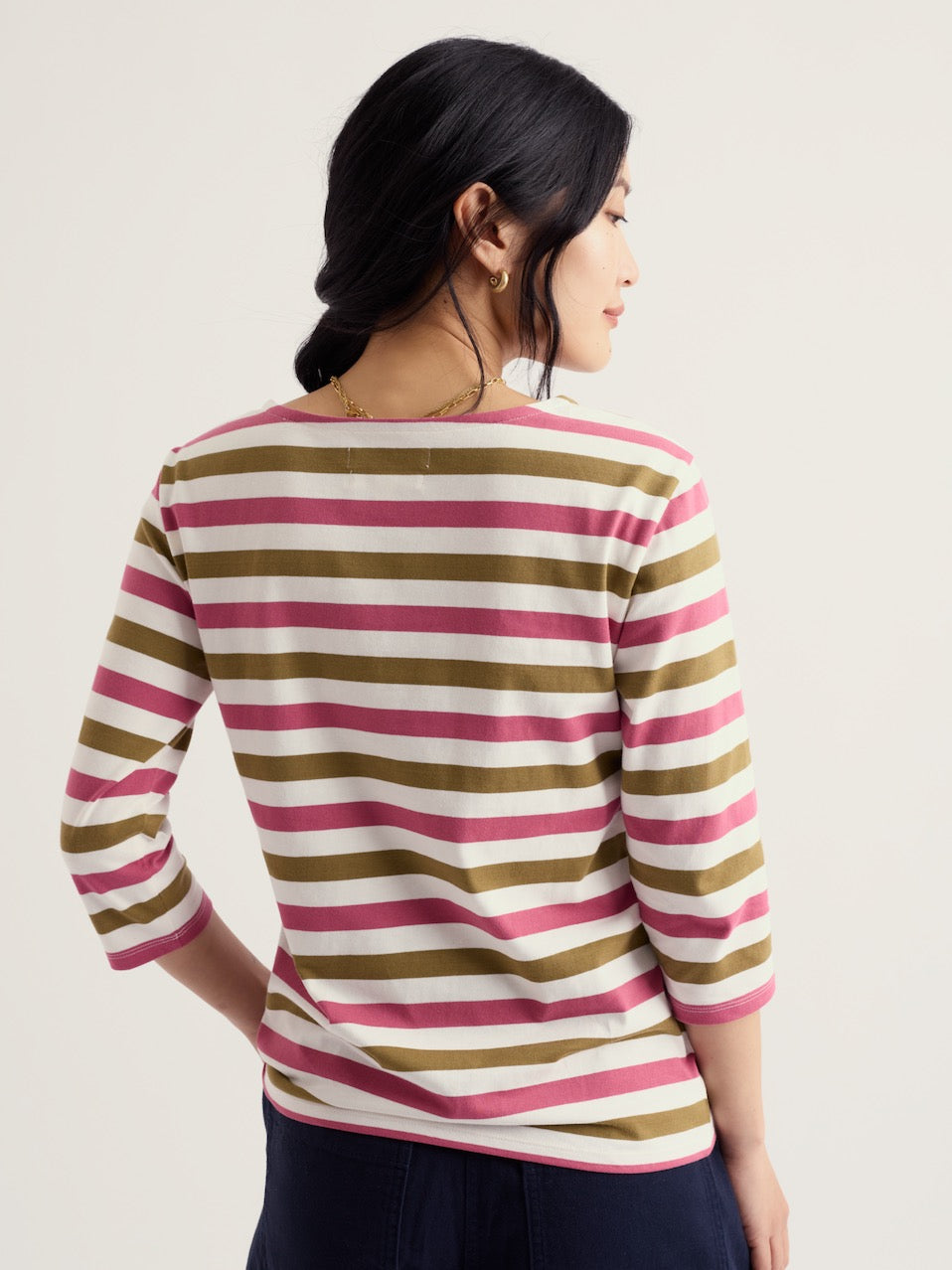 Seasalt Cotton 3/4 Sleeve Sailor Shirt