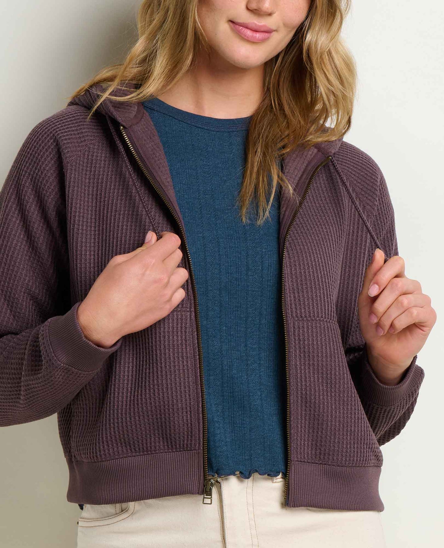 Toad & Co Bitterroot Zip Up Waffle Hoodie