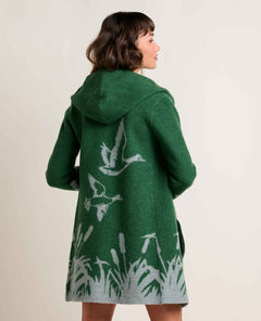 Toad & Co Heartfelt Merino Wool Open Front Cardigan Hoodie