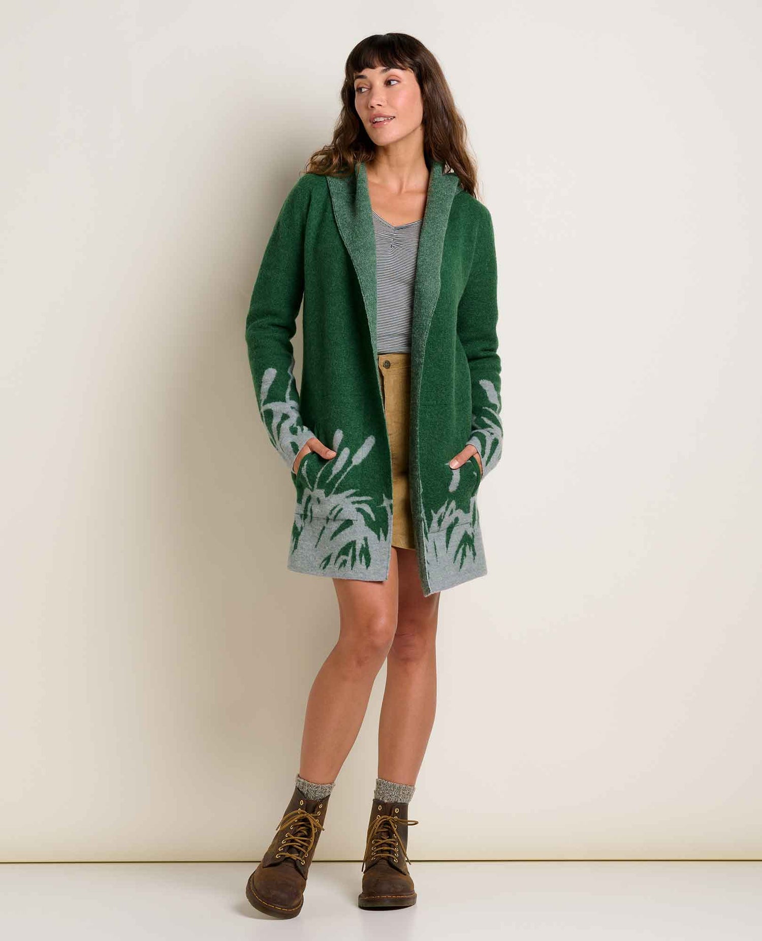 Toad & Co Heartfelt Merino Wool Open Front Cardigan Hoodie