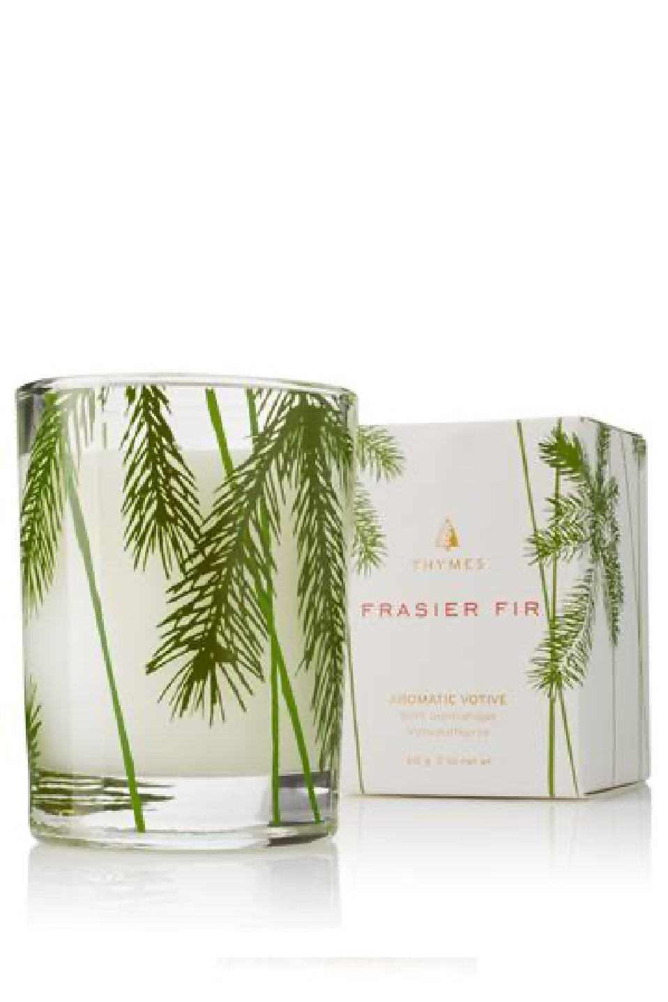 The Thymes Frasier Fir Votive Candle Pine Needle Design