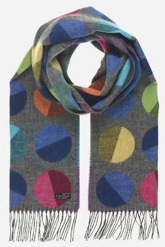 V. Fraas Divided Dots Woven Cashmink Scarf