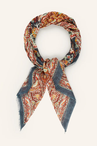 V. Frass Tapestry Wool Square Scarf