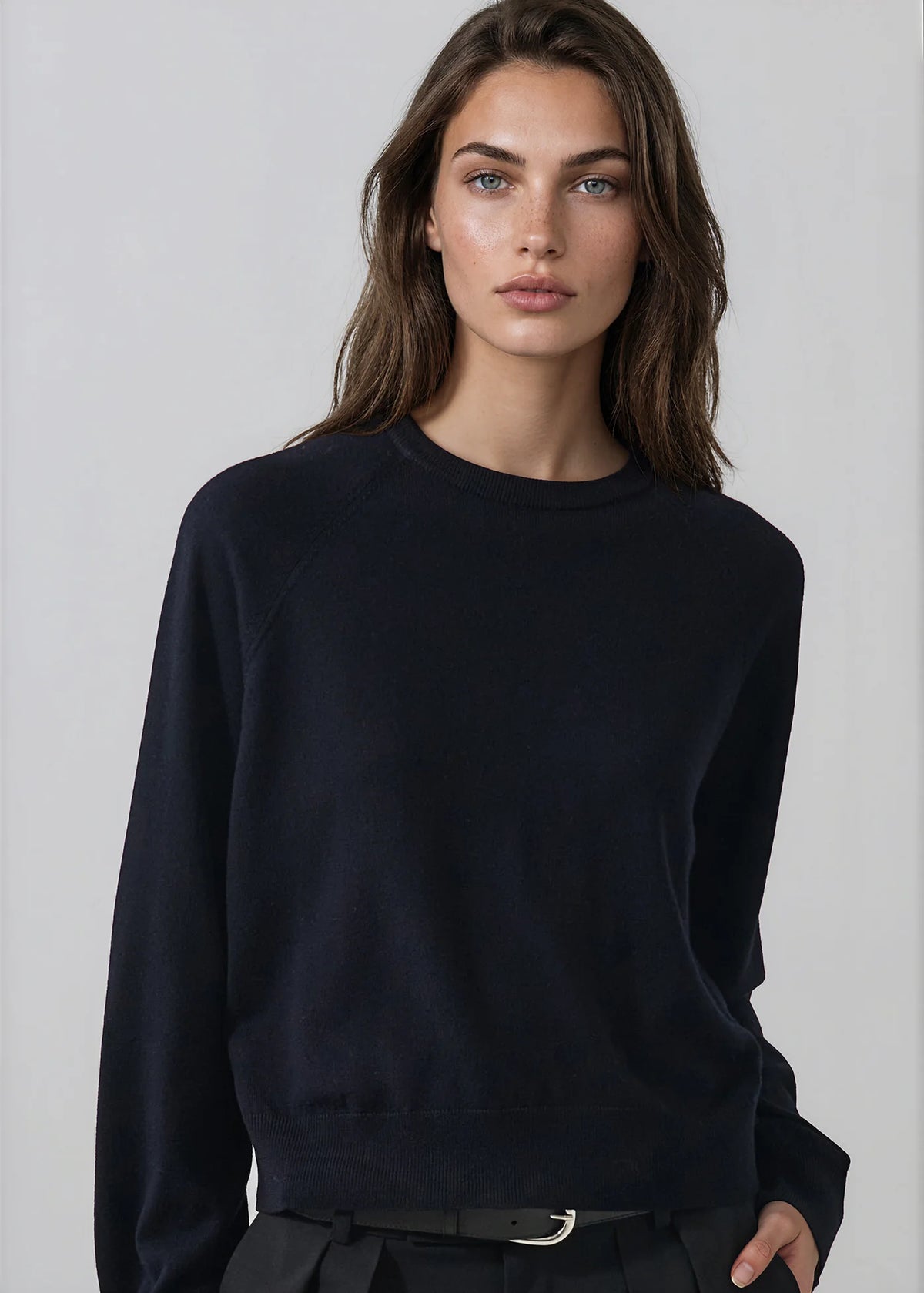 Patrick Assaraf Extra Fine Merino Raglan Crew