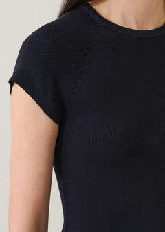 🇨🇦 Patrick Assaraf Merino Ribbed Cap Sleeve Sweater