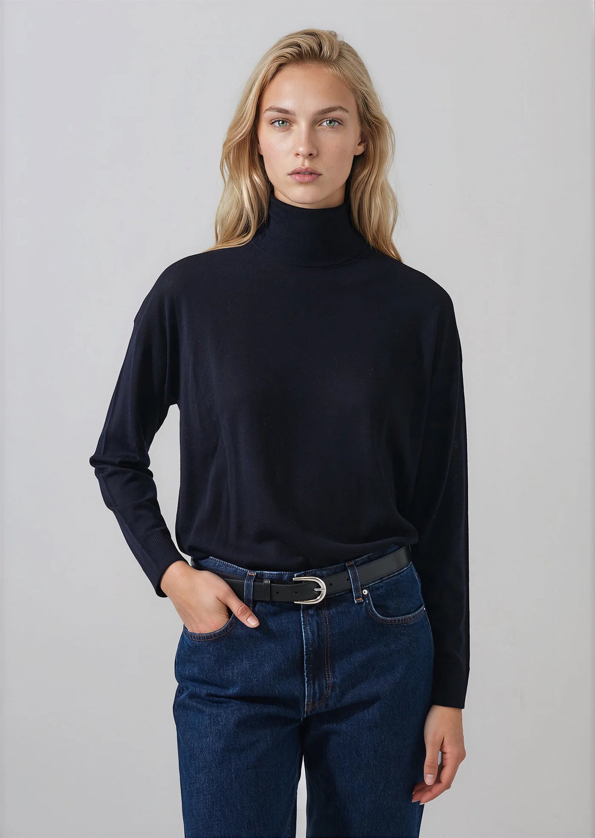 Patrick Assaraf Extra Fine Merino Relaxed Turtleneck