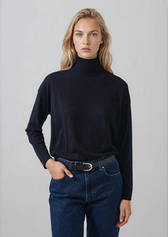 Patrick Assaraf Extra Fine Merino Relaxed Turtleneck