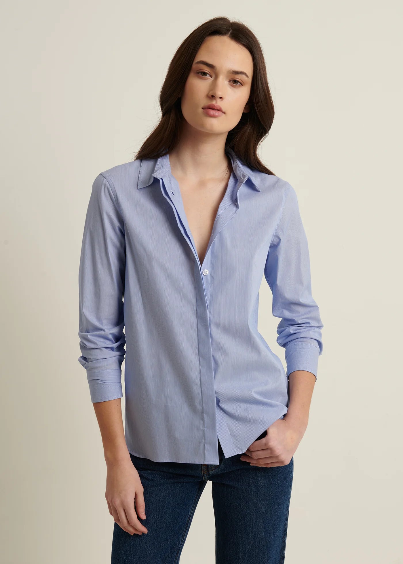 🇨🇦 Patrick Assaraf Cotton Stretch Relaxed Shirt