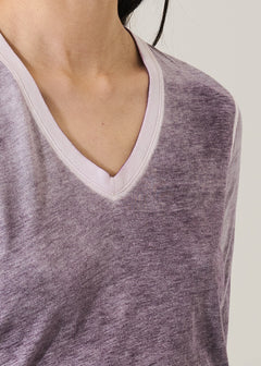 🇨🇦 Patrick Assaraf Reverse Spray Pima Cotton V-Neck T-Shirt