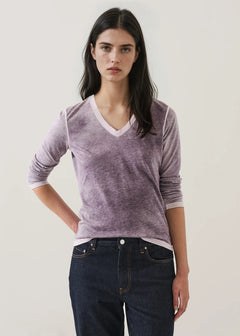 🇨🇦 Patrick Assaraf Reverse Spray Pima Cotton V-Neck T-Shirt