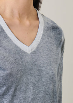 🇨🇦 Patrick Assaraf Reverse Spray Pima Cotton V-Neck T-Shirt