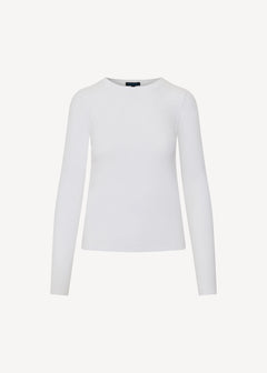 🇨🇦 Patrick Assaraf Pima Cotton Stretch Ribbed Long Sleeve Crew Neck T-Shirt