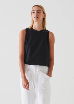 🇨🇦 Patrick Assaraf Iconic Pima Cotton Stretch Boyfriend Tank