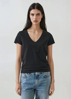 🇨🇦 Patrick Assaraf Iconic Pima Cotton Stretch Slim V-Neck T-Shirt