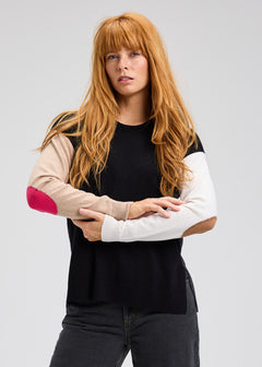 Zaket & Plover Elbow Intarsia Sweater
