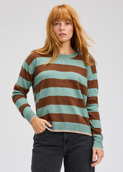 Zaket & Plover Multi Stripe Crew Sweater