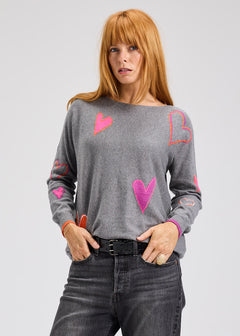 Zaket & Plover Intarsia Hearts Sweater