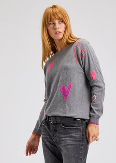 Zaket & Plover Intarsia Hearts Sweater