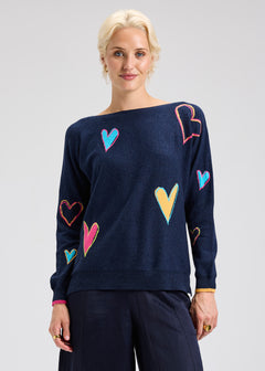 Zaket & Plover Intarsia Hearts Sweater