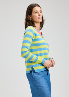 Zaket & Plover Stripe Henley Sweater