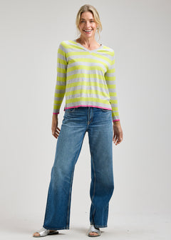 Zaket & Plover Stripe Vee Sweater