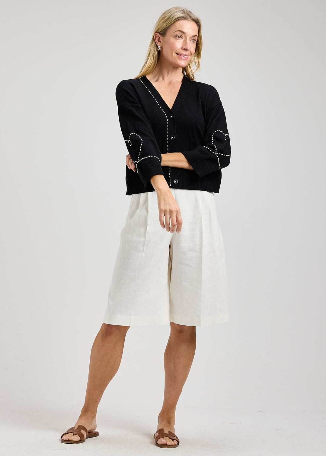 Zaket & Plover Heart Wide Sleeve Cardigan