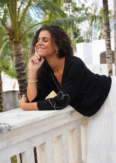 Zaket & Plover Heart Wide Sleeve Cardigan