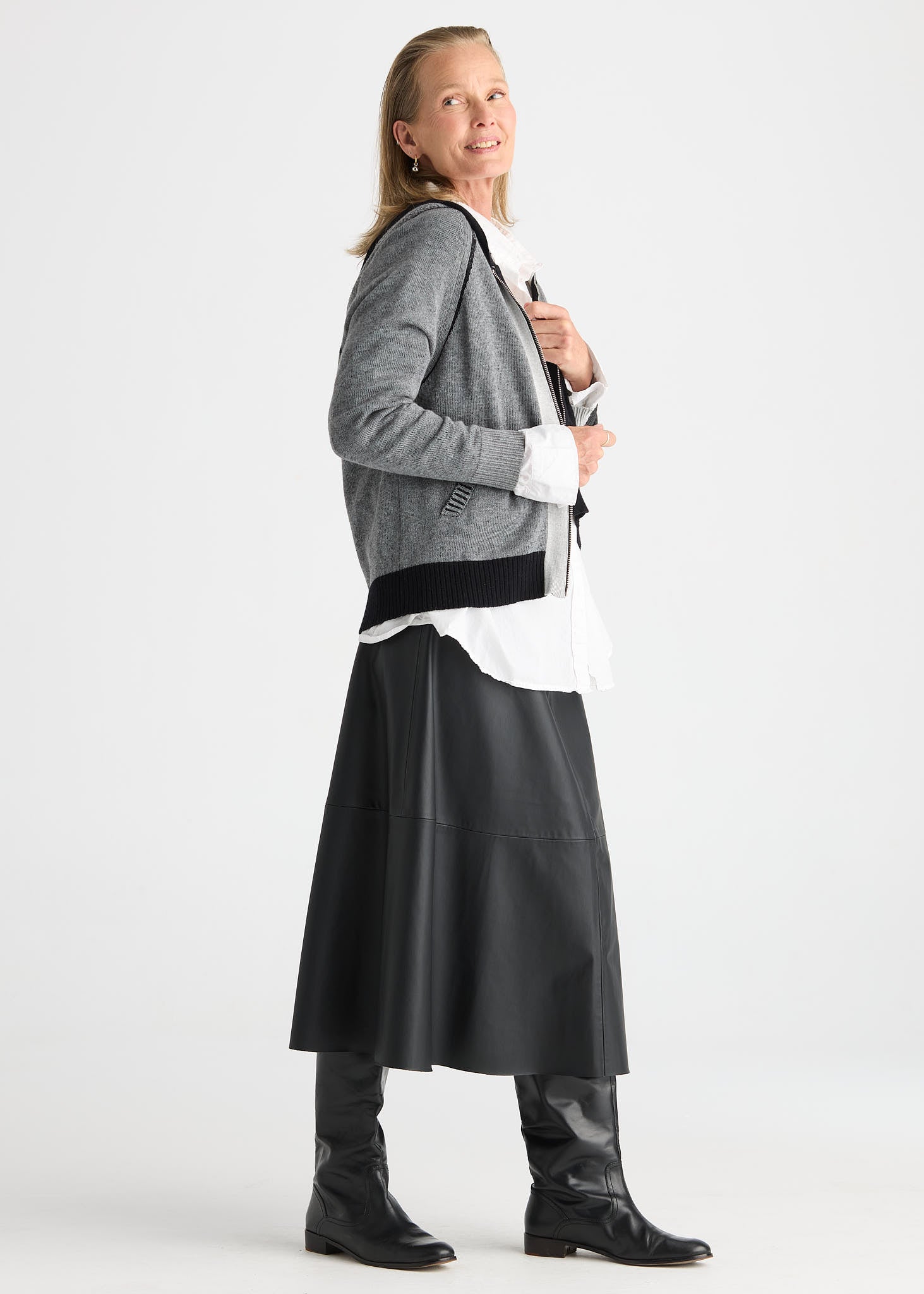 Zaket & Plover Plaited Zip Up Hoodie