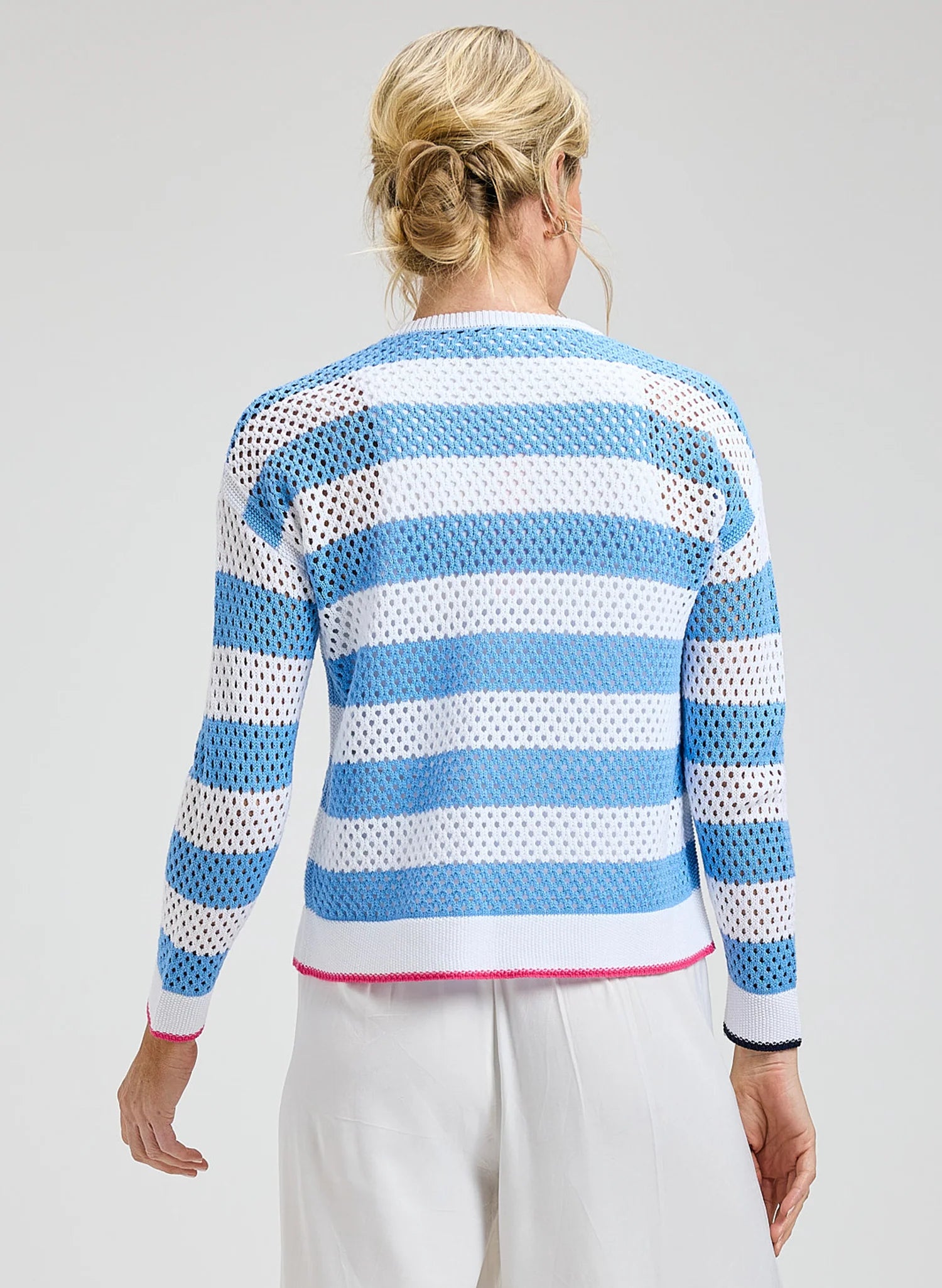 Zaket & Plover Pointelle Zip Cardigan