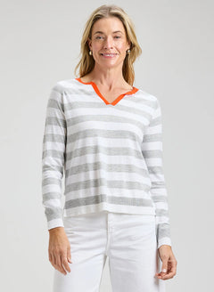 Zaket & Plover Stripe Henley Sweater