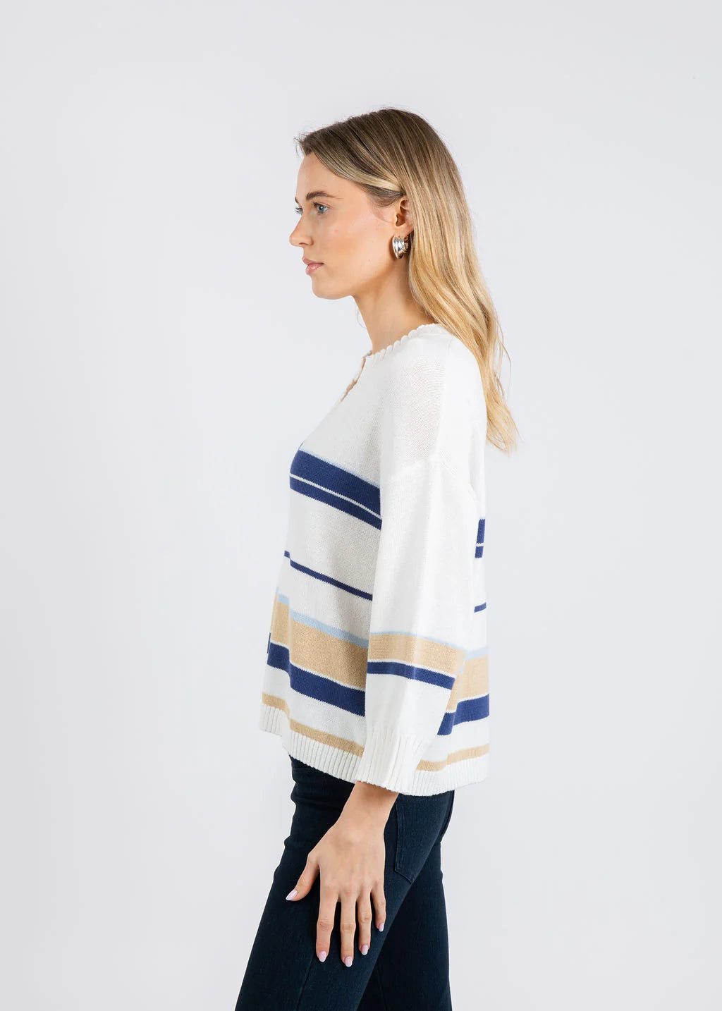 Zaket & Plover Crop Stripe Sweater