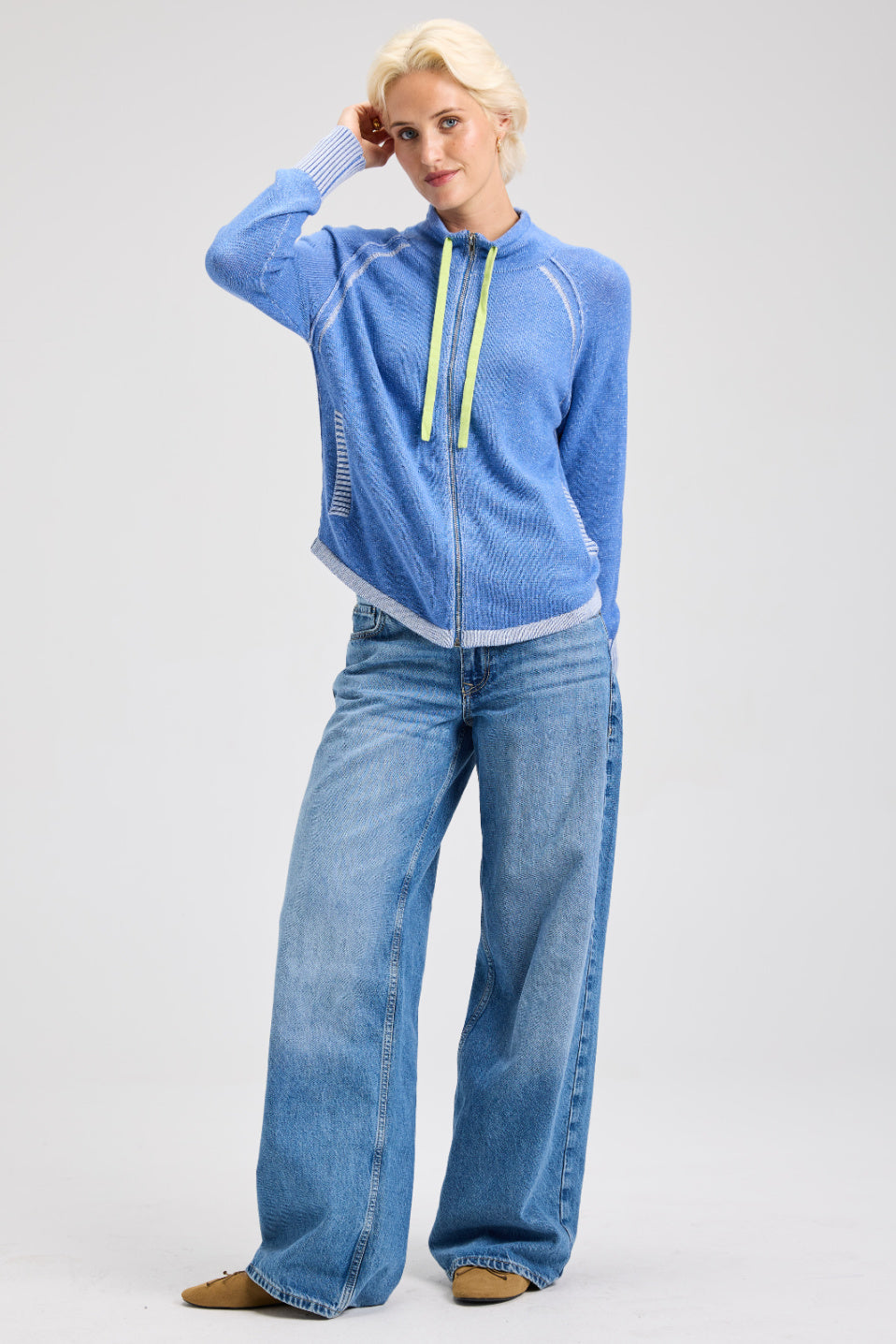 Zaket & Plover Two Tone Zip Up Hoodie