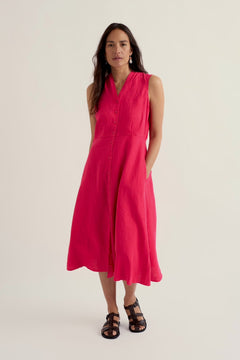 Seasalt Carved Wood Sleeveless Linen Dress