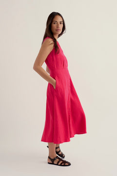 Seasalt Carved Wood Sleeveless Linen Dress