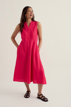 Seasalt Carved Wood Sleeveless Linen Dress