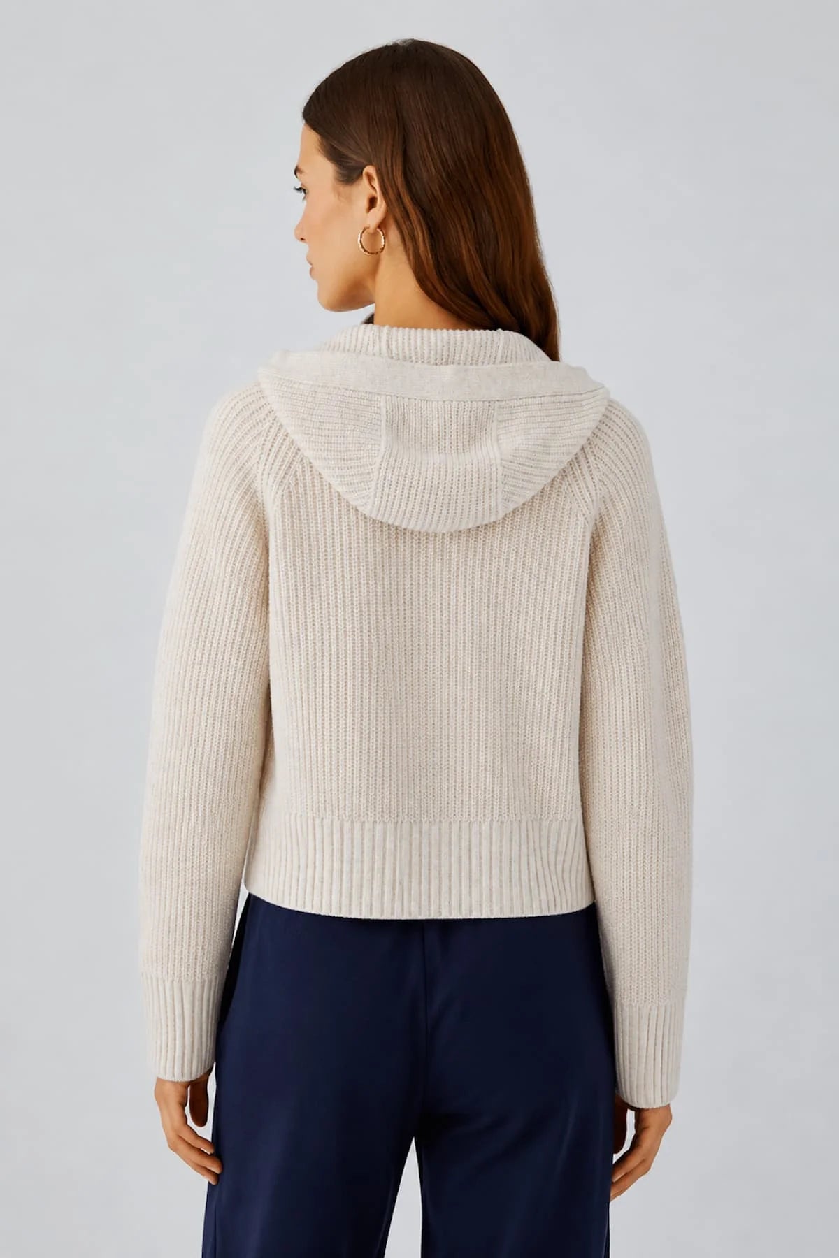 Oui V-Neck Cardigan With Hood