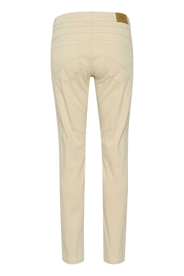 Cream Ann Twill Pant- Coco Fit