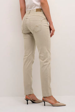 Cream Ann Twill Pant- Coco Fit