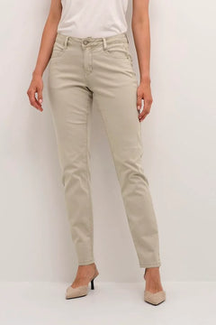 Cream Ann Twill Pant- Coco Fit