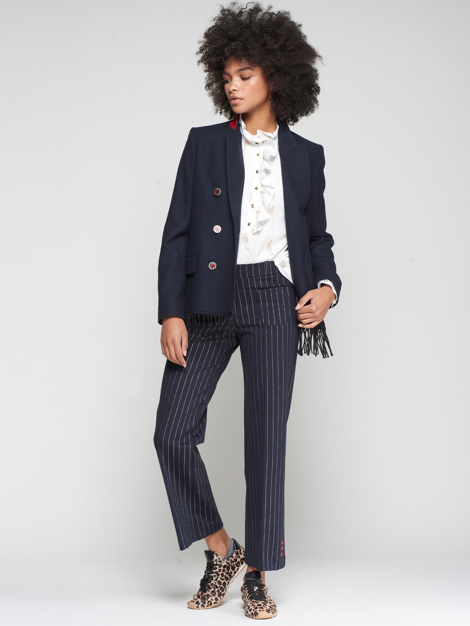 Vilagallo Flecos Fringe Blazer