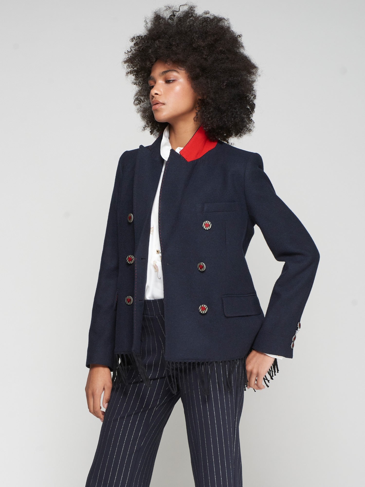Vilagallo Flecos Fringe Blazer