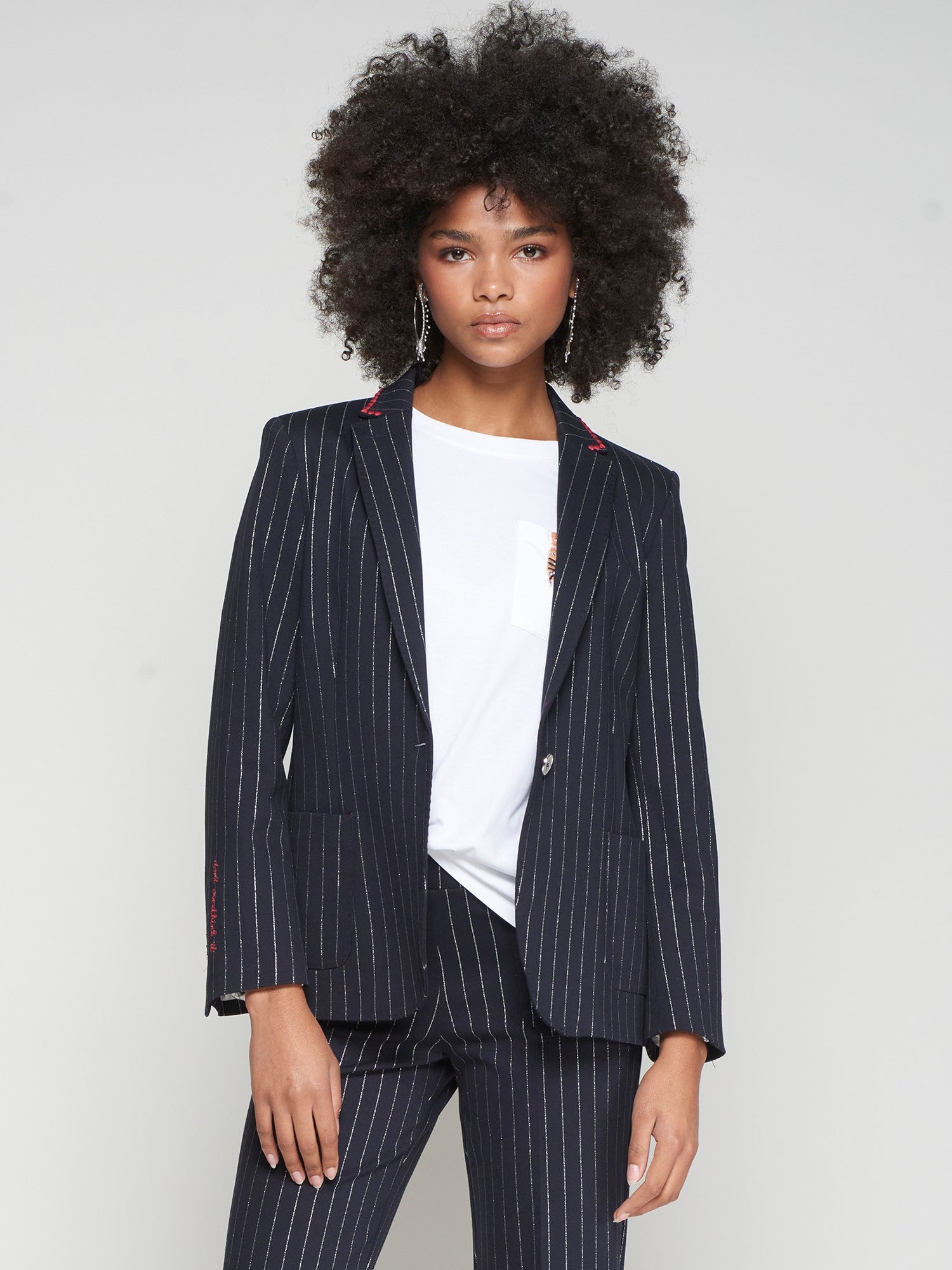 Vilagallo Harlow Pinstripe Blazer
