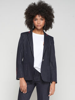 Vilagallo Harlow Pinstripe Blazer
