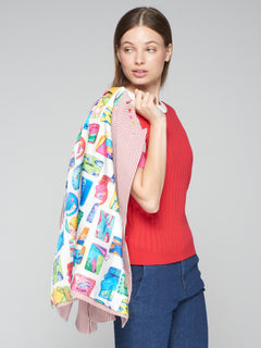 Vilagallo Heather Embroidered Seersucker Striped Blazer