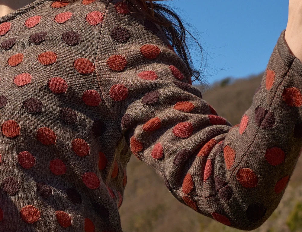 Mansted Joan Dot Cotton Merino Crewneck