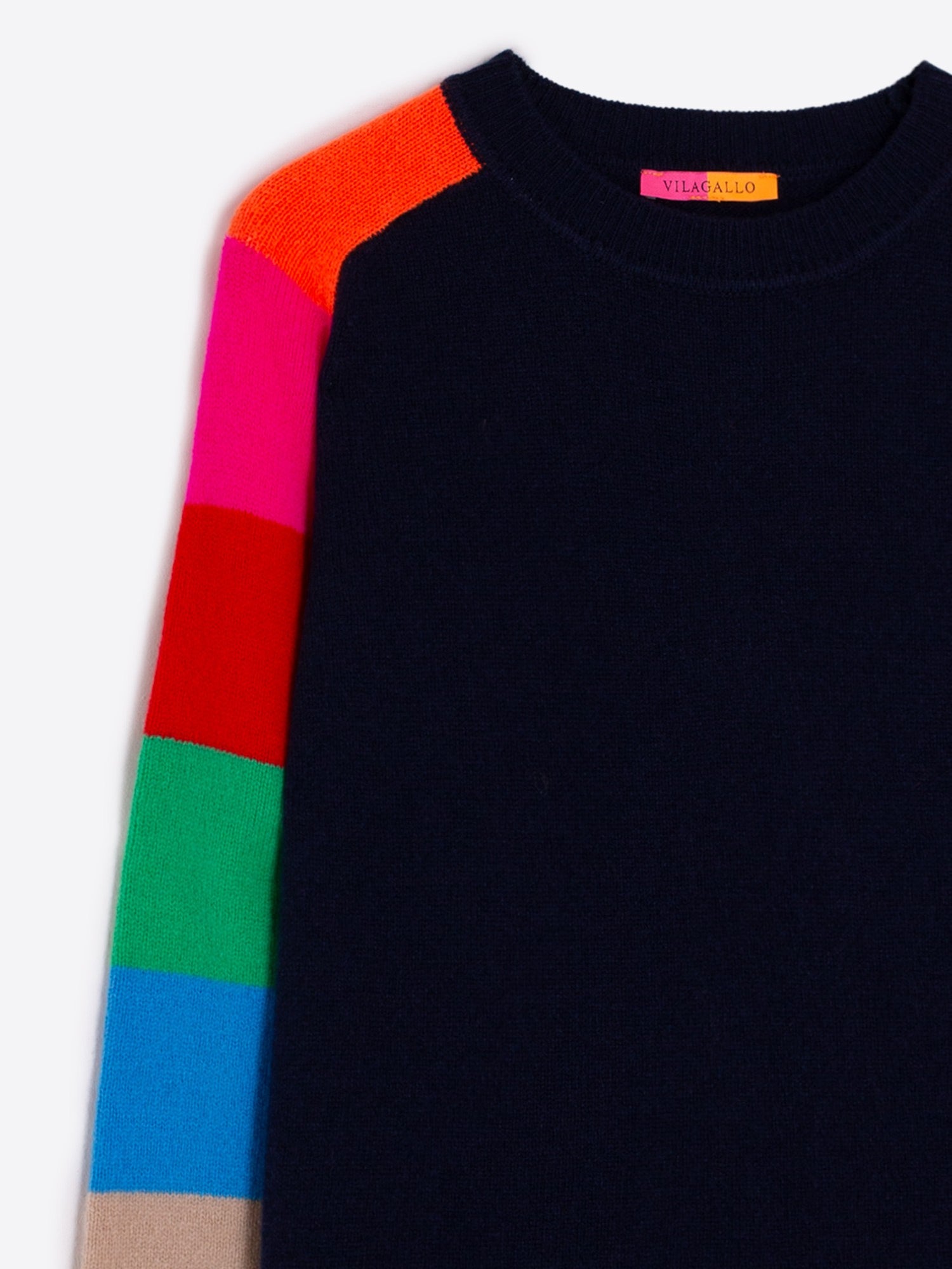 Vilagallo Manga Reyes Striped Sleeve Sweater