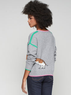 Vilagallo Intarsia Dachshund Sweater